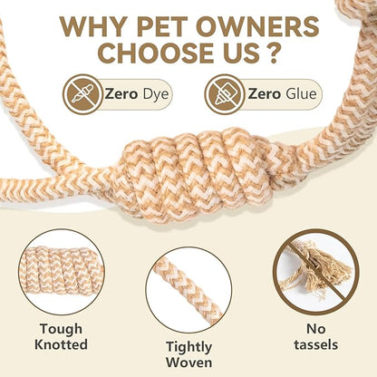 IRRESTRICO Puppy Chew Toys for Teething Relief, Dog Rope Toys for Small and Medium Dogs, Dental Chew Rope for Training, M Size