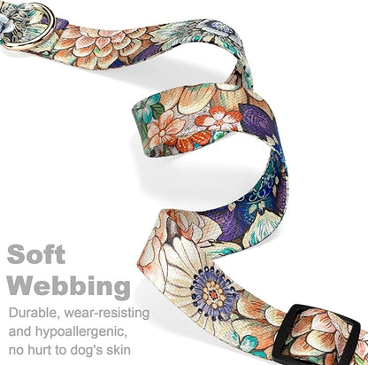 Rnivvi Dog Collar for Small Dogs, Cute Heavy Duty Adjustable Puppy Collar with Quick Release Buckle for Boy Girl & Female, Pet Accessories for Walking Running, XS Length 5/8" Width, Colorful Mandala
