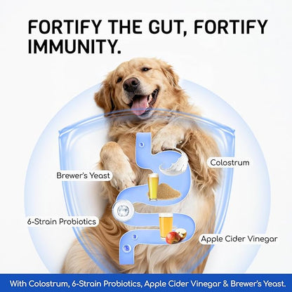 Dog Allergy Relief Chews - Dog Itching Skin Relief - 180 Chews - Anti-Itch, Hot Spots, Paw Licking - Immune Health - Omega 3 Fish Oil - Dry Itchy Skin and Coat Supplement