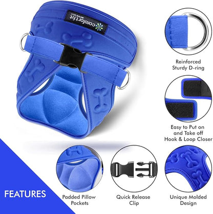 Comfort Fit Dog Harness Small Medium Sized Dogs No Pull Step in Dog Harness with Adjustable Buckles Soft Padded Easy Control Vest Harness Training Walking Running Extra Comfort Inside Velvet Plush