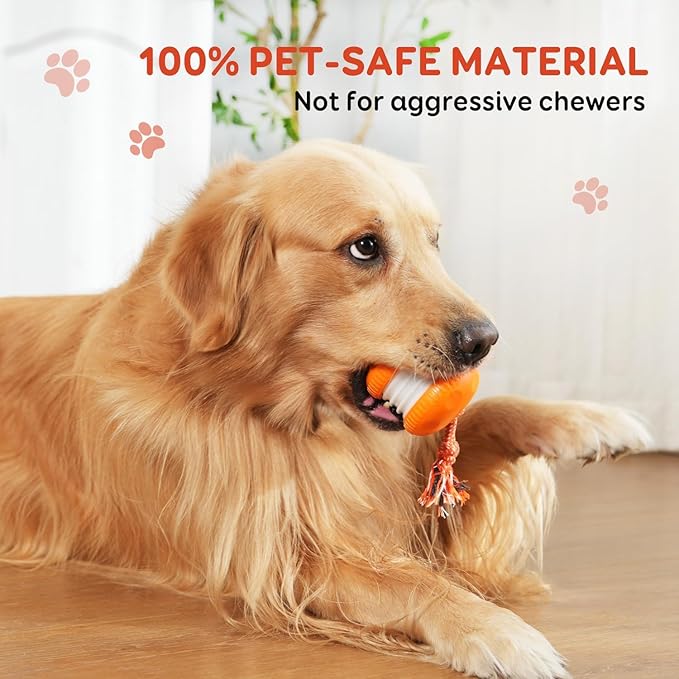 QGI Interactive Dog Toys, Random Path Electric Automatic Moving and Rolling Dogs Toy with Rope for Small Medium Large Dogs, Motion-Activated Dog Stimulation Toy for Boredom Relief (Orange)
