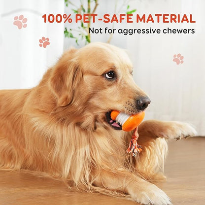 QGI Interactive Dog Toys, Random Path Electric Automatic Moving and Rolling Dogs Toy with Rope for Small Medium Large Dogs, Motion-Activated Dog Stimulation Toy for Boredom Relief (Orange)
