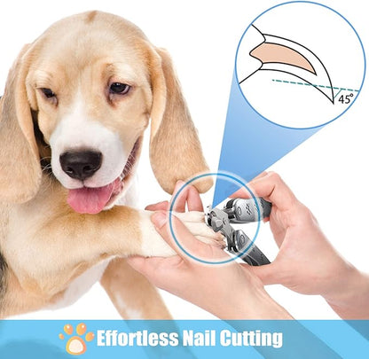 2025 Silent Design Nail Clipper for Anxiety Sensitive Dogs, Sharp Blade Cut Thick Nail Smoothly, 3 in 1 Compact Build-in Nail File & Comb, Heavy Duty Manual Professional Dog Nail Clipper