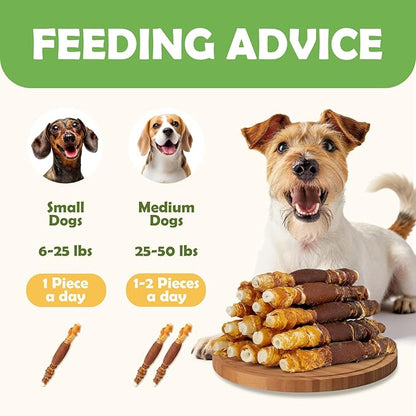 MON2SUN Dog Treats, Triple Flavor 5 Inch Chicken Liver Duck and Chicken Wrapped Rawhide Snacks for Small and Medium Dogs, 31.75 Oz (45 Count-Pack of 1)