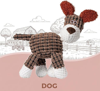 3-Pack Squeaky Dog Toys, Durable Stuffed Animals Dog Toys with Squeak Sounds to Keep Dogs Busy, Puppy Toys for Small, Medium, and Large Dogs