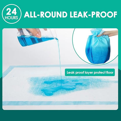 JollyMate 28"x34" Dog Pee Pads Extra Large, 50 Pack X-Large Super Absorbent Pet Pee Pads with Adhesive Tabs, 6 Layers Thick Leak-Proof Potty Pads for Dogs and Puppies