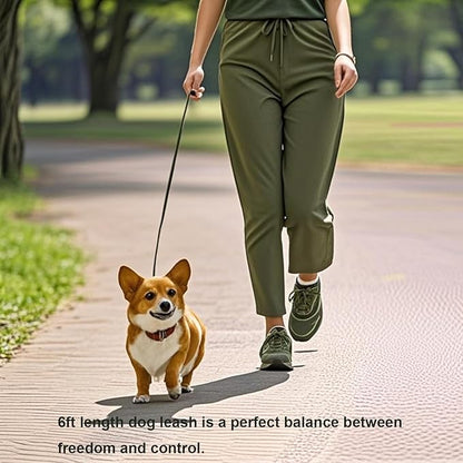 6 FT Puppy Leashes, Strong Traditional Style Leash with Easy to Use Collar Hook,Dog Lead Great for Small and Medium and Large Dog (Military Green)