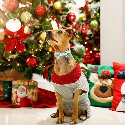 ARING PET Christmas Dog Collar with Bow, Cute Xmas Green Christmas Tree Bowtie Pet Collars for Puppy Small Medium Large Girl Boy Dogs-XS