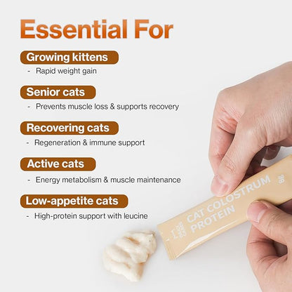 Doctor By Cat Colostrum Protein Cat Supplement Immune Support Muscle Growth, Gentle on Digestion for Kittens, Adult&Senior Cats with Goat Milk, Whey Protein Isolate, Colostrum Lickable Formula