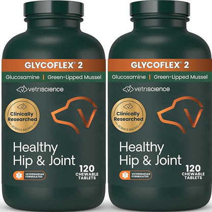 VETRISCIENCE Glyco Flex® 2 Hip and Joint Supplement for Dogs, Chewable Tablets (2 pack)