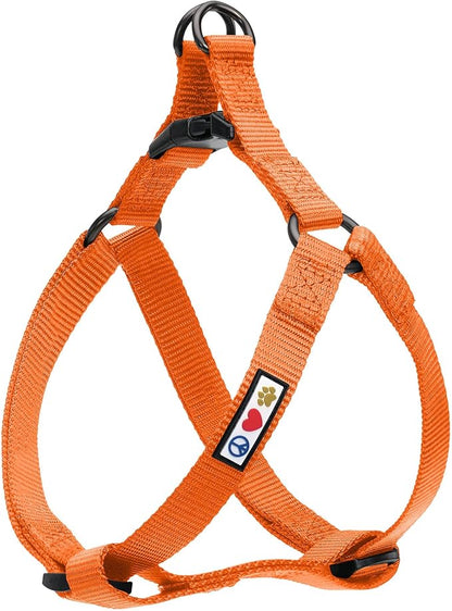 Pawtitas Solid Step-in Dog Harness – Adjustable No-Pull Vest for Puppies to Seniors, Safe & Comfortable XS Orange