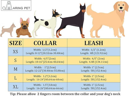 ARING PET Dog Collar and Leash, Velvet Dog Collar and Leash Set, Soft & Comfy, Adjustable Collars for Dogs