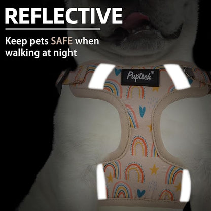 PUPTECK Dog Harness and Leash Set Small Sized, Step in No Pull Adjustable Puppy Cat Harness Reflective Pet Vest