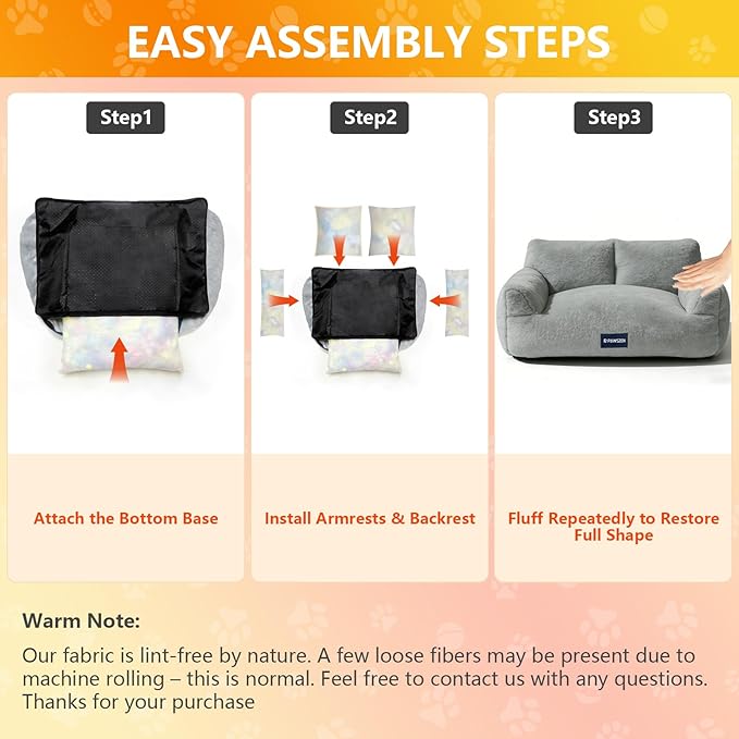 Cat Bed with Beveled Armrests, Warm Cat Beds for Indoor Cats with Removable Cover, High-Resilience Foam Cat Couch That Won’t Flatten Even After Long-Term Use, Washable Pet Bed for Cats & Small Dogs