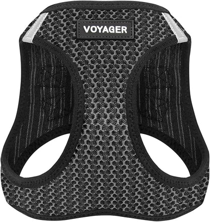 Best Pet Supplies Voyager Step-in Air Harness - All Weather Mesh, Reflective, No Pull Harness for Dogs, Cats - Secure with Hook & Loop Fastener, Buckle, Double D-Rings - Gray 2-Tone, L