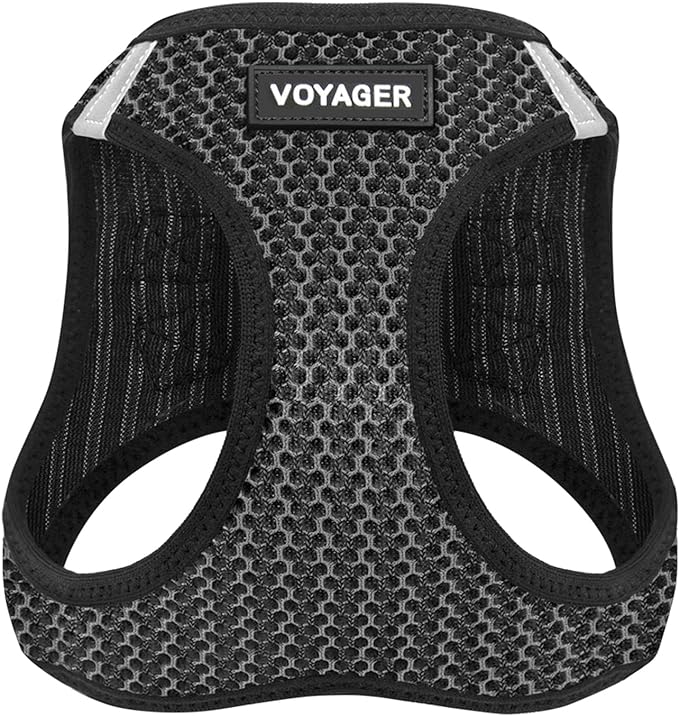 Best Pet Supplies Voyager Step-in Air Harness - All Weather Mesh, Reflective, No Pull Harness for Dogs, Cats - Secure with Hook & Loop Fastener, Buckle, Double D-Rings - Gray 2-Tone, XL