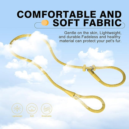Lynxking Dog Leash Slip Lead Reflective Breathable Rope Comfortable Strong No Pull Slip On Pet Training Lead for Dogs