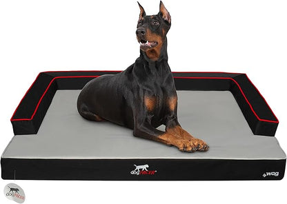 dogPACER Indoor Outdoor Pet Recovery Dog Bed | Multi Element Extreme Joint Support with Cooling Gel | 100% Water Proof and Machine Washable Cover | Extra Large, Onyx Black