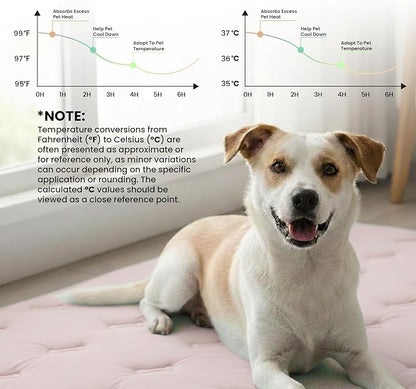 Dormora Cooling Pet Mat – 35x23 Dog or Cat Cool & Comfy, Soft Breathable Self-Cooling Pad, Pet-Safe, Durable, Perfect for Hot Weather, Naps, Crates, Cars, Couch, Washable & Easy to Take Anywhere, Pink