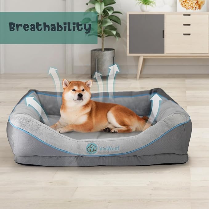 Viviwoof Orthopedic Dog Bed for Medium Dogs,Waterproof Medium Size Dog Sofa,Supportive Foam Pet Couch with Removable Cover,Non-Slip Bottom and Waterproof Lining,Machine Washable