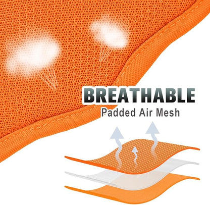 BARKBAY No Pull Dog Harness Large Reflective Dog Harness with Front Clip and Easy Control Handle for Walking Training Running with ID tag Pocket(Orange,XS)