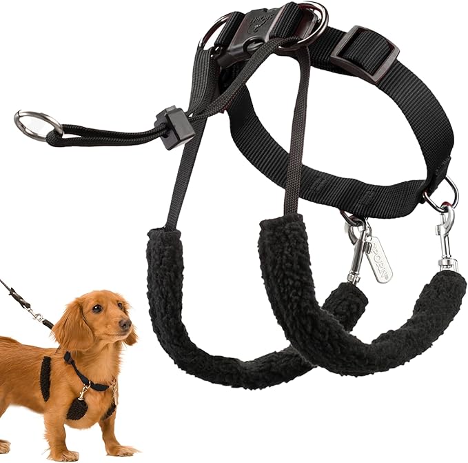 Sporn Original Training Halter, Dog Harness No Pull with Black Padded Sherpa Sleeves, Breathable No Pull Dog Harness for Small Dogs, Provides Comfort to All Small Sized & Toy Breeds