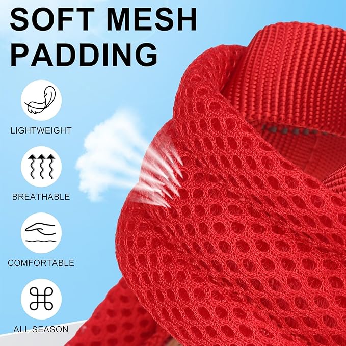 BEAUTYZOO Dog Harness for Small Dogs, No Pull Dog Harness and Leash Set, Soft Escape Proof Puppy Vest Harness with Handle, Reflective Lightweight Step in Harness for Girl Boy Dogs, Red S