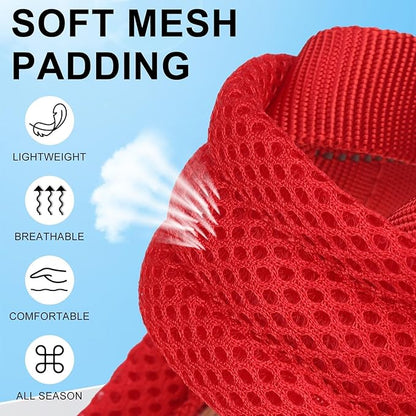 BEAUTYZOO Dog Harness for Small Dogs, No Pull Dog Harness and Leash Set, Soft Escape Proof Puppy Vest Harness with Handle, Reflective Lightweight Step in Harness for Girl Boy Dogs, Red S