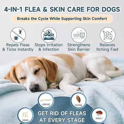 Flea and Tick Prevention for Dogs, 6 Months Supply Dog Flea and Tick Treatment Up to 45 to 88 Lbs, Waterproof Topical Flea Treatment for Large Dogs - Fast-Acting Flea, Tick, and Mosquito Repellent