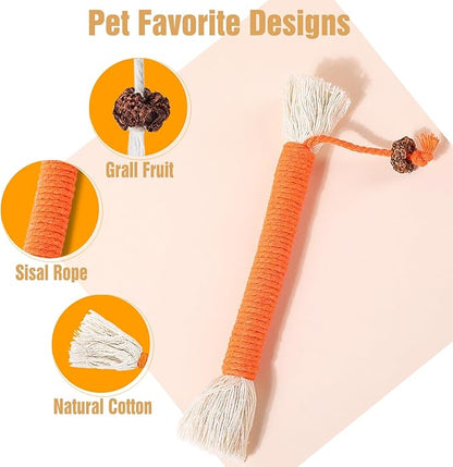 TKWINKT 5 PCS Cat Chew Toy, 5.9in Catnip Toys for Cats, Teeth Cleaning Cat Toys for Indoor Kittens