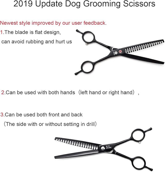 Dream Reach Professional 7.0'' Curved Chunker Scissors for Dogs and Cats