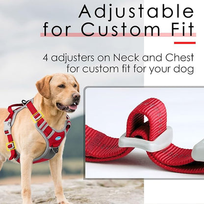 ThinkPet No Pull Harness Breathable Sport Vest with Handle-Dog Harnesses Reflective Adjustable for Medium Large Dogs