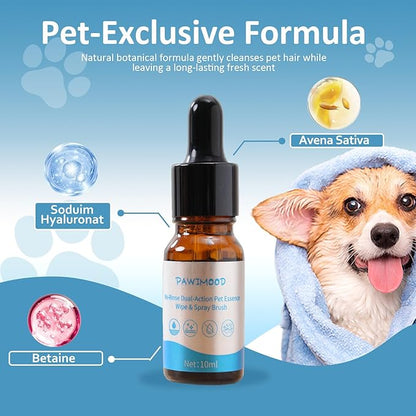 Pawimood Pet Steam Brush for Dogs & Cats – Self Cleaning, 3 in 1 Hair Removal Comb Steam for Thinning & Grooming for Long & Short Haired Pets, Includes Pet Essence