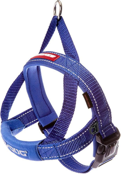 EzyDog Quick Fit Dog Harness – No Pull Harness for Training, Everyday Walking, and Easy Control - Adjustable Fit, Reflective, and Padded (Small, Blue)
