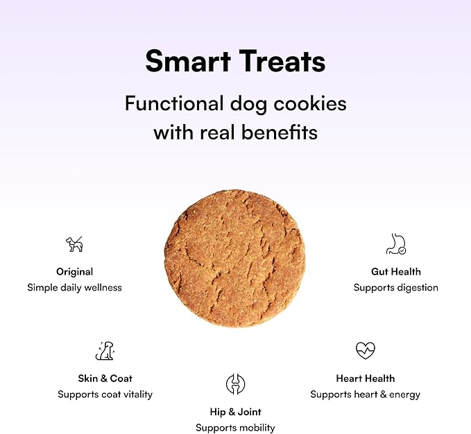 Pawco Dog Treats, Hip & Joint – Supports Mobility in Senior & Active Dogs – Crunchy Dog Cookies with Omega-3 & DHA, Peanut Butter & Apple – Functional & Healthy Rewards for Dogs – Magic Cookie – 8.8oz