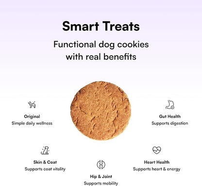 Pawco Dog Treats, Hip & Joint – Supports Mobility in Senior & Active Dogs – Crunchy Dog Cookies with Omega-3 & DHA, Peanut Butter & Apple – Functional & Healthy Rewards for Dogs – Magic Cookie – 8.8oz