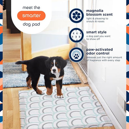 Pet Life Unlimited Smart Prints Extra Extra Large Puppy Pads – 30" x 36", 64 Count (XXL) | Stylish Dog Training Pads with Odor Controlling Wetness-Activated Magnolia Blossom Scent | USA Made