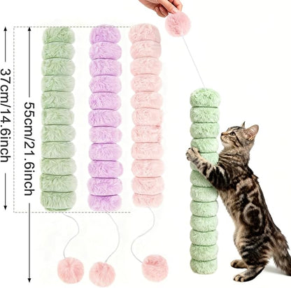 PATTEPOINT Cat Toy Pillows 3 Pack, Quiet Long Catnip Cat Kicker Toys for Indoor Cats, Interactive Kitten Toys, 14.6in/37cm