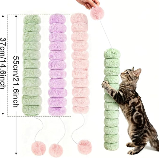 PATTEPOINT Cat Toy Pillows 3 Pack, Quiet Long Catnip Cat Kicker Toys for Indoor Cats, Interactive Kitten Toys, 14.6in/37cm