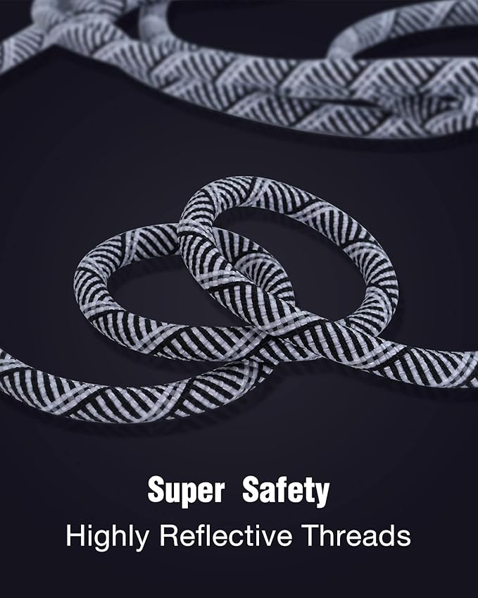 Long Dog Leash with Reflective Threads 15FT 20FT 30FT 50FT,Heavy Duty Bungee Dog Leashes for Small Medium Large Dogs,Shock Absorbing Training Leash for Walking,Hunting,Camping&Yard
