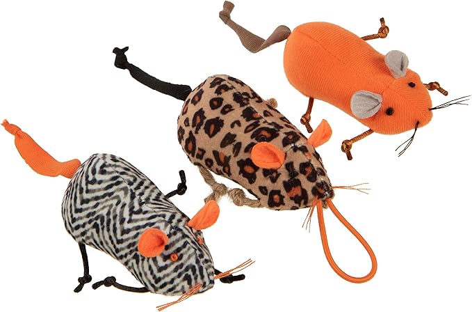 Instincts by SmartyKat 3-Pack HappyNip Safari Sneakers Plush Interactive Cat Toys, Contains Catnip & Silvervine - Multicolor, 3-Pack