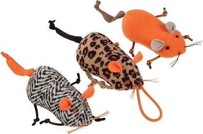 Instincts by SmartyKat 3-Pack HappyNip Safari Sneakers Plush Interactive Cat Toys, Contains Catnip & Silvervine - Multicolor, 3-Pack