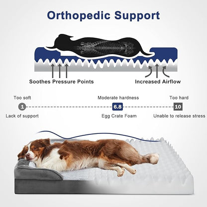 FURTIME Orthopedic Small Dog Beds - Waterproof Ultra Comfy Supportive Foam Pet Couch with Removable Washable Cover, Nonskid Bottom
