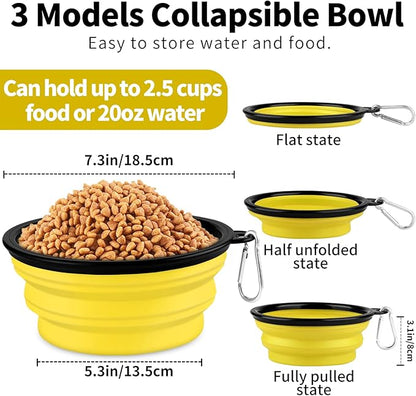 Paercute Collapsible Dog Bowl, Lightweight and Portable, Ideal for Outdoor, Hiking, Camping, and Walking Your Dog