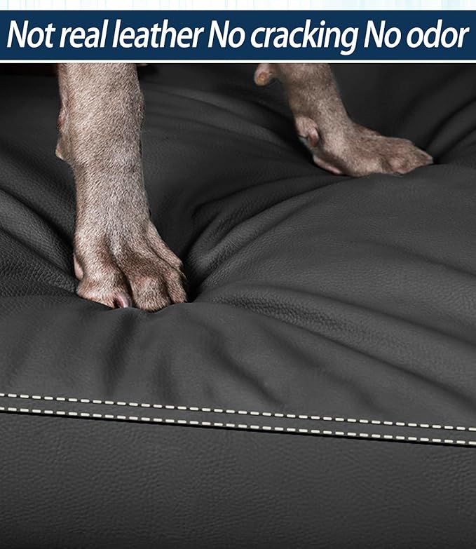 Waterproof Dog Bed Hair-Resistant, Removable Vegan Leather Cover, for Pets Up to 50 lbs