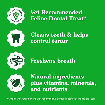 Greenies Feline Adult Dental Cat Treats, Oven Roasted Chicken Flavor, 9.75 oz. Tub