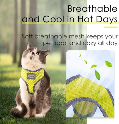 ThinkPet Reflective Breathable Soft Air Mesh No Pull Puppy Choke Free Over Head Vest Harness for Puppy Small Medium Dogs and Cats Green X-Small