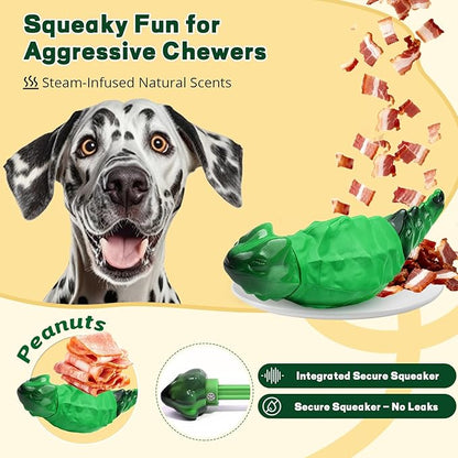ZeLing HTL Dog Chew Toys for Aggressive Chewers, Indestructible Lizard Shape Tough Dog Toy with Natural Scents, Durable Chew Bones to Keep Large Dogs Busy, for Super Chewers 20-80Lbs - Bacon
