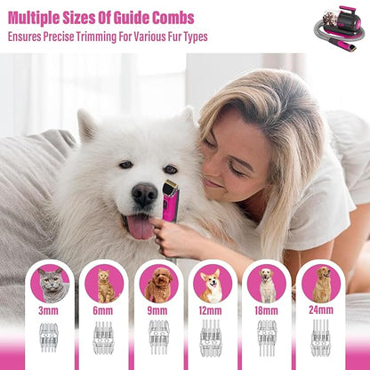 High-Suction Dog Grooming Vacuum for Small & Medium Dogs, Compact Hair Collection System for Regular Trimming & Maintenance, Strong Suction, Low-Mess Indoor Grooming