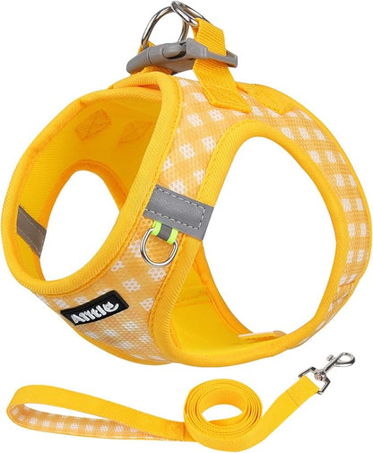 AIITLE Easy Walk Dog Vest Harness and Leash Set, Pet Supply No Pull, Breathable Mesh, Reflective Stripes, Adjustable Escape Proof Pet Outdoor Harnesses for Medium Dogs Yellow L